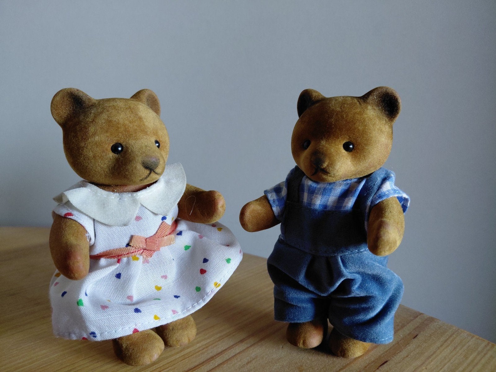 Sylvanian families/Bärenwald twee beren/blauw/wit/vintage, Ophalen of Verzenden, Gebruikt