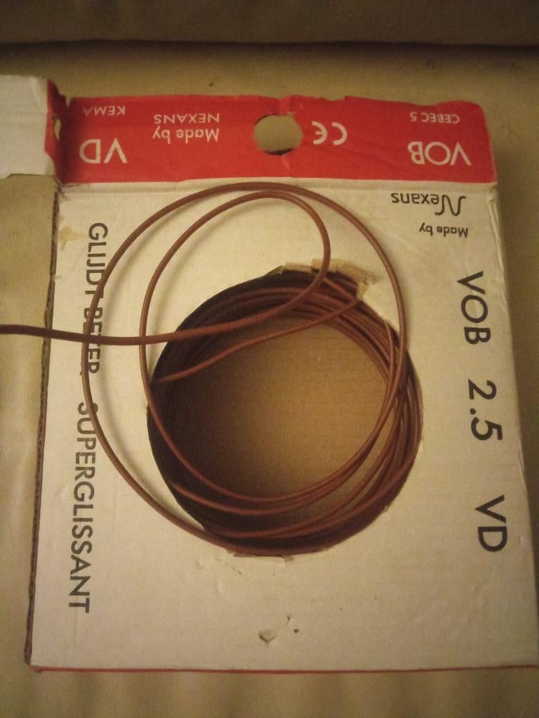 Koper -VOB 2.5 VD Nexans Elektriciteitskabel - Bruin, Doe-het-zelf en Verbouw, Elektra en Kabels, Nieuw, Kabel of Snoer, Ophalen of Verzenden