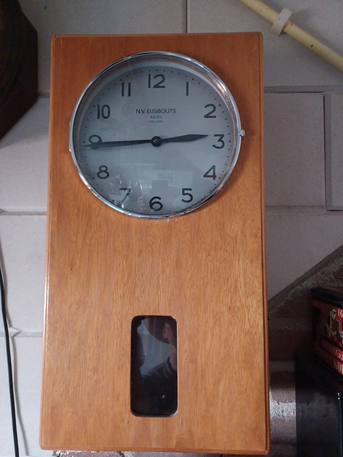 Vintage NV Eijsbouts Asten Holland Wandklok, Ophalen of Verzenden