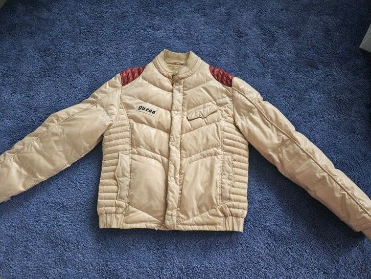 Stoere Guess gewatteerde jas, Ophalen of Verzenden, Gedragen, Beige, Guess