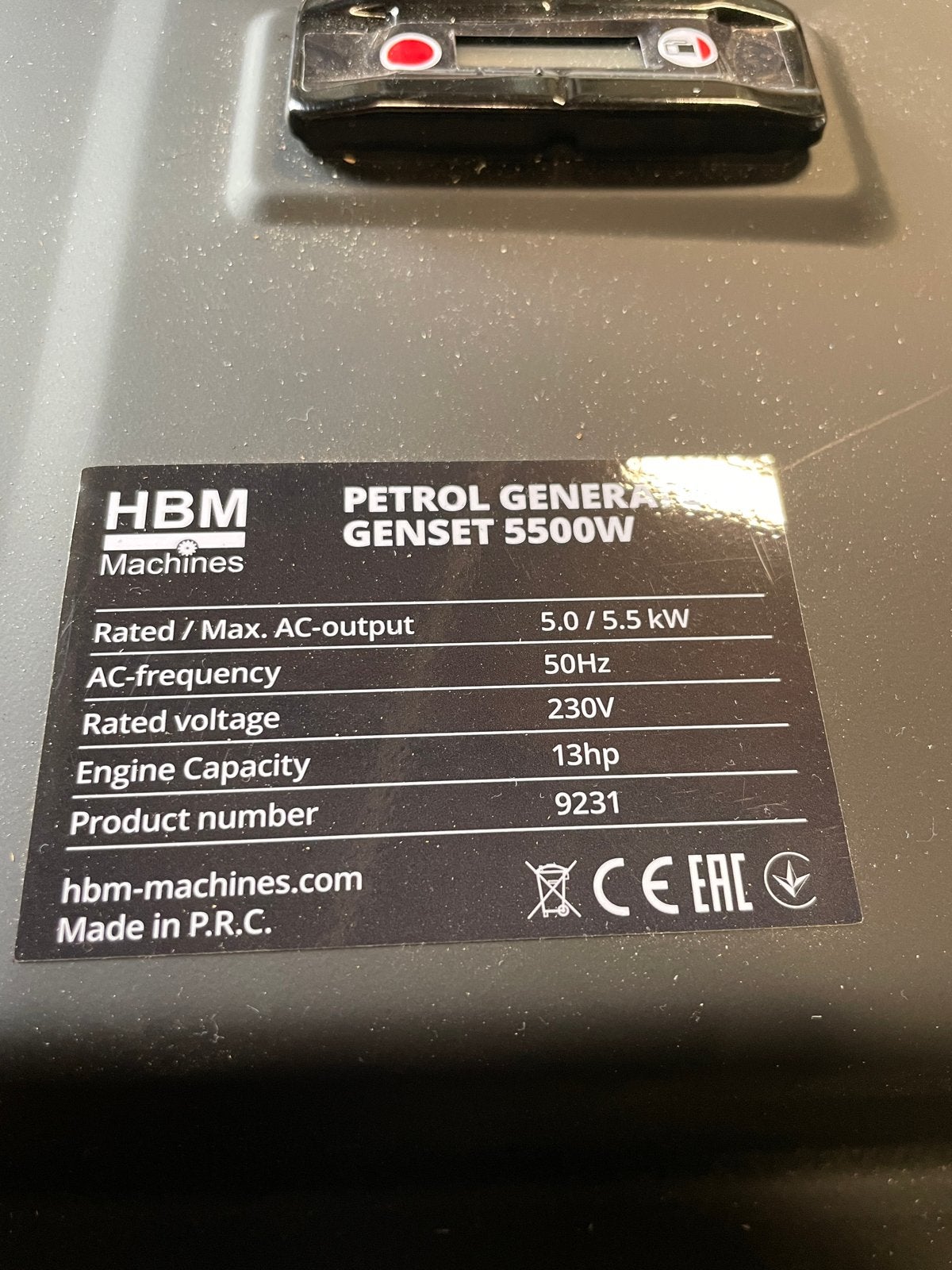 HBM Benzine Aggregaat 5500W - Krachtige Stroomgenerator, Doe-het-zelf en Verbouw, Aggregaten, Gebruikt, Benzine, 5 tot 10 kVA