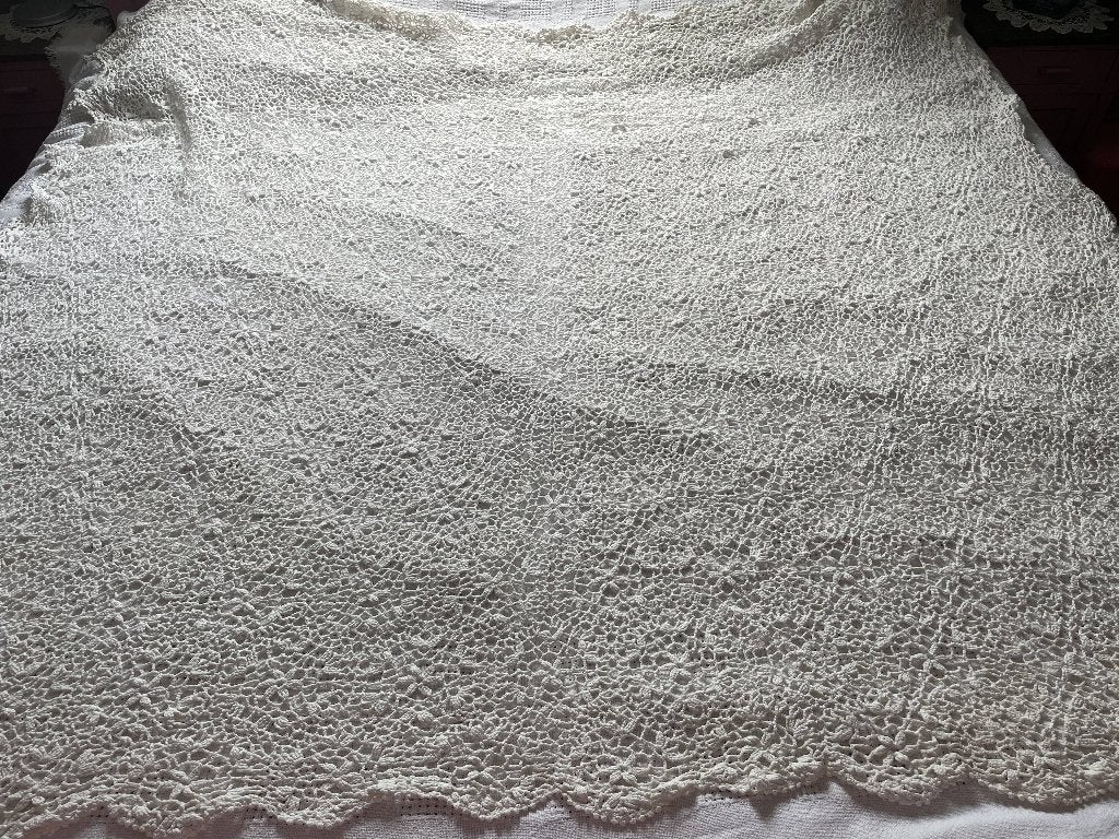 Vintage groot gehaakte sprei 200x170 rechthoek, Ophalen of Verzenden