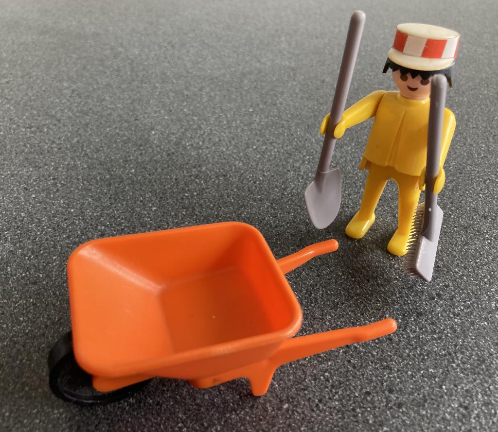 Playmobil 3313 wegwerker met kruiwagen, Ophalen of Verzenden