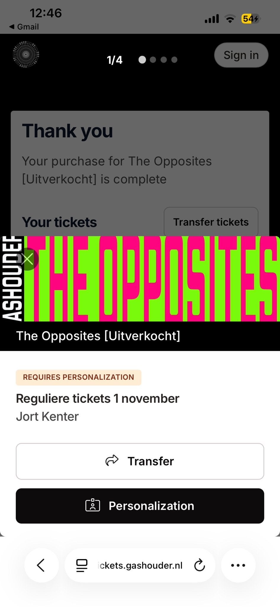 2x The Opposites tickets 1 nov, Tickets en Kaartjes, Twee personen, November