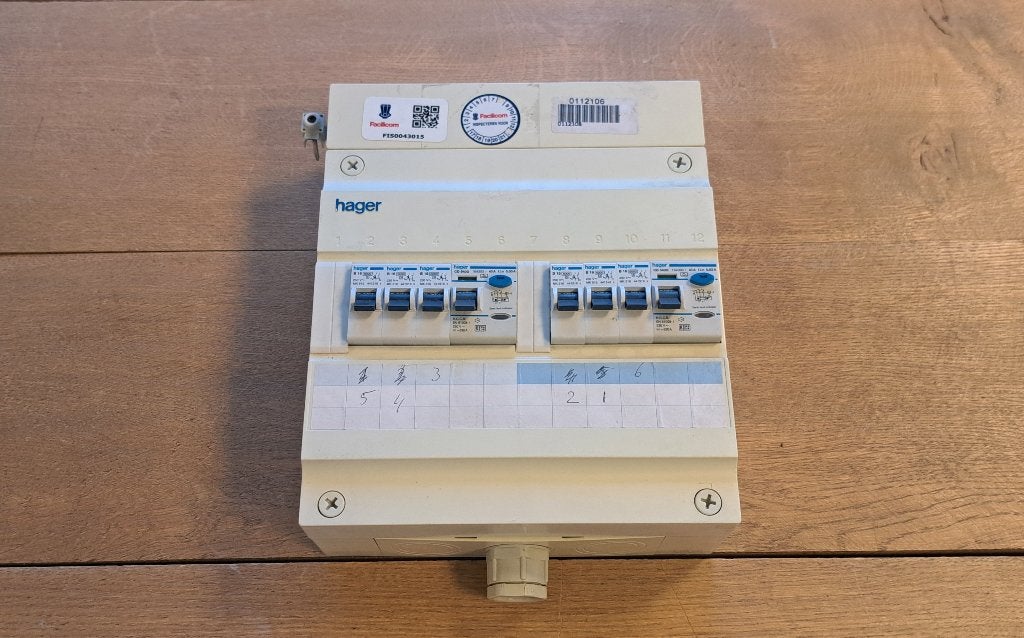 Hager Groepenkast VN33B 6 B16 groepen + 2x 40A aardlek (1x), Gebruikt, Onbekend, Ophalen of Verzenden, Onbekend