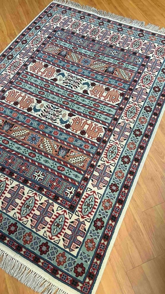 Perzisch tapijt 182/123 cm, Gebruikt, 100 tot 150 cm, Blauw, Etten-Leur