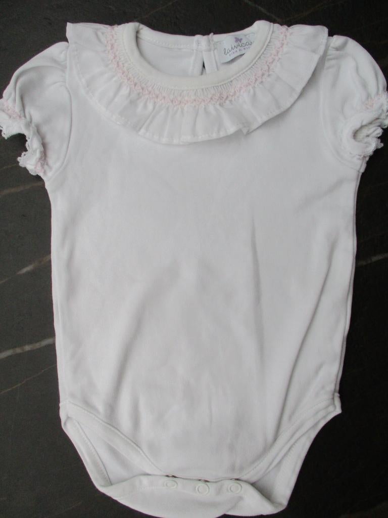 Laivicar romper wit / roze maat 6M (= 68 ) rompertje, Nacht- of Onderkleding, Ophalen of Verzenden, Zo goed als nieuw, Laivicar