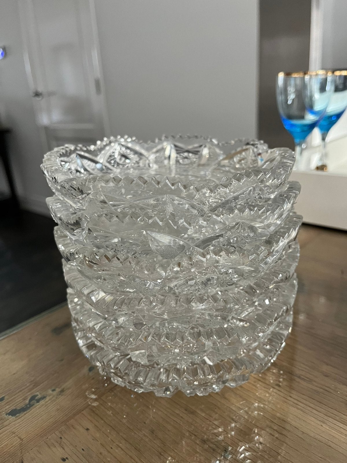 Bohemia cristal schaaltjes 14,5 cm, Ophalen, Zo goed als nieuw, Rond