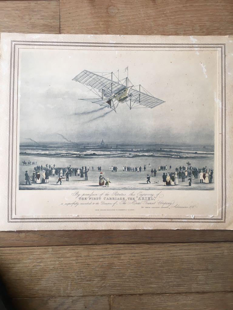 hand gekleurde litho: the first carriage, the Ariel 1843, Ophalen of Verzenden
