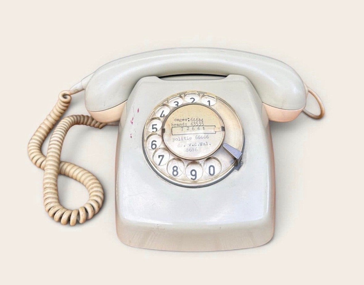 Vintage PTT Telefoon Type T65 met Draaischijf - Jaren '70, Gebruikt, Onbekend, Met draaischijf, Ptt