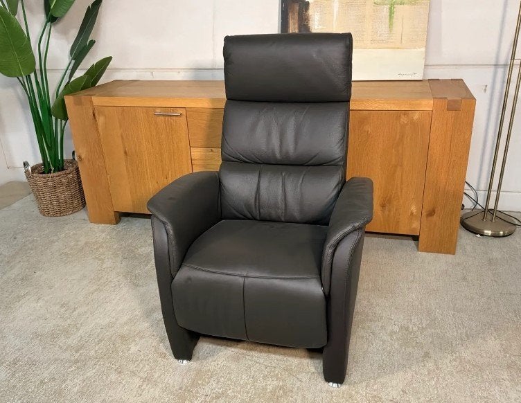 Schitterende nieuwe lederen electrische relaxfauteuil, Huis en Inrichting, Fauteuils, Ophalen, Nieuw, 75 tot 100 cm, Leer