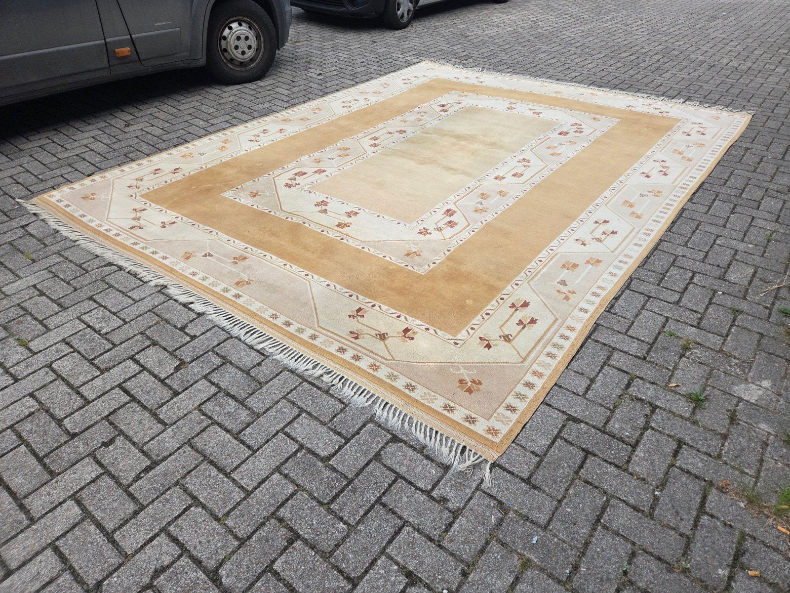 Turks handgemaakt vloerkleed Milas 100% wol met certificaat, Ophalen, Rechthoekig, 200 cm of meer