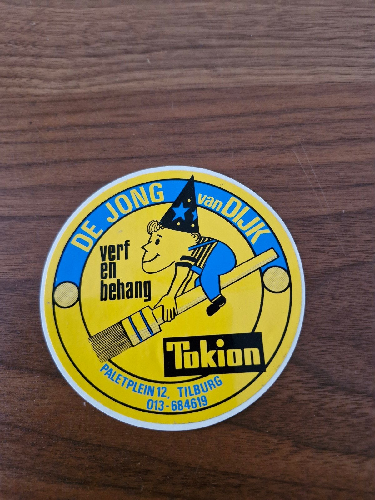503 Vintage Sticker De Jong van Dijk Verf en Behang Tilburg, Verzamelen, Ophalen of Verzenden, Zo goed als nieuw, Overige typen