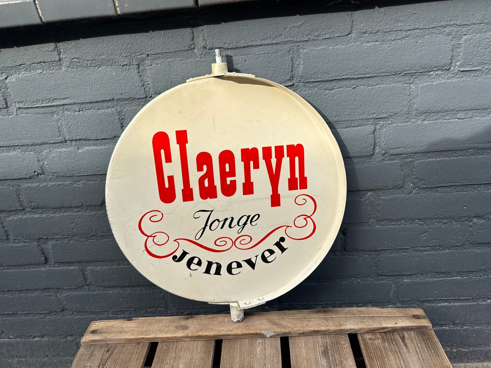 Vintage Claeryn Jonge Jenever Reclamebord, Verzamelen, Reclamebord, Gebruikt, ., Ophalen of Verzenden