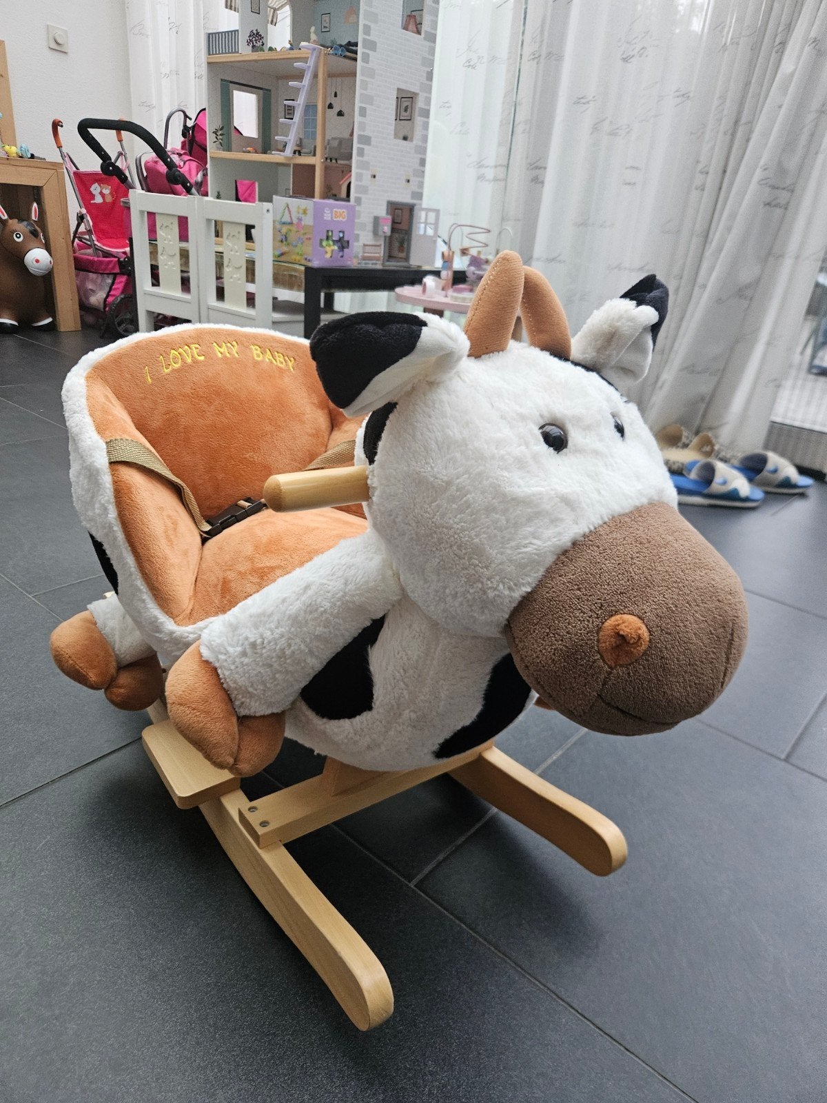 Schattige Koe Schommelstoel voor Baby's en Peuters, Ophalen, Zo goed als nieuw, Overige typen