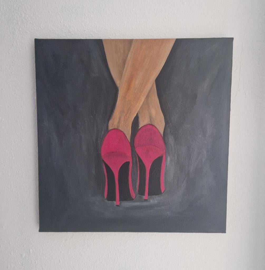 Acrylschilderij High Heels, Minder dan 50 cm, Oorspronkelijke maker, Verzenden, Nieuw