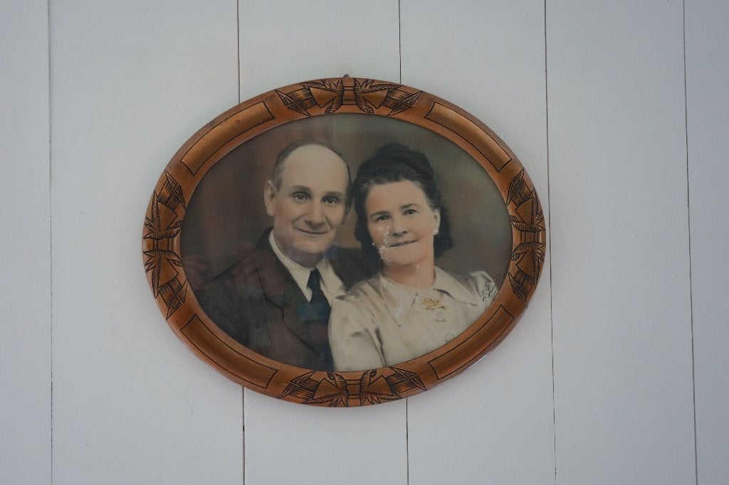 Prachtige antieke jaren 30 Franse houten ovale fotolijst, Antiek en Kunst, Ophalen of Verzenden
