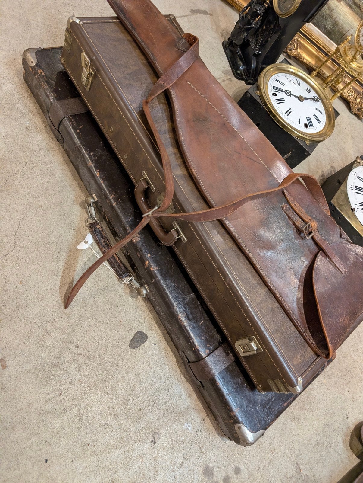 3 oude geweer koffers samen €110., Ophalen