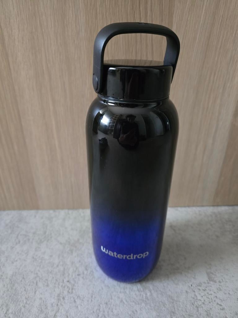 Waterdrop thermofles 800 ml - Zwart/Blauw, Nieuw, Ophalen of Verzenden, Metaal, Overige merken