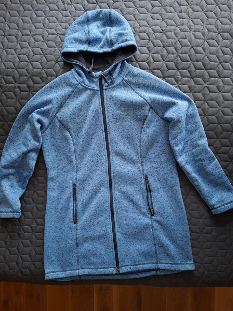 Lang fleece vest met capuchon, blauw, maat 44, Bonprix, Blauw, Maat 42/44 (L), Ophalen of Verzenden