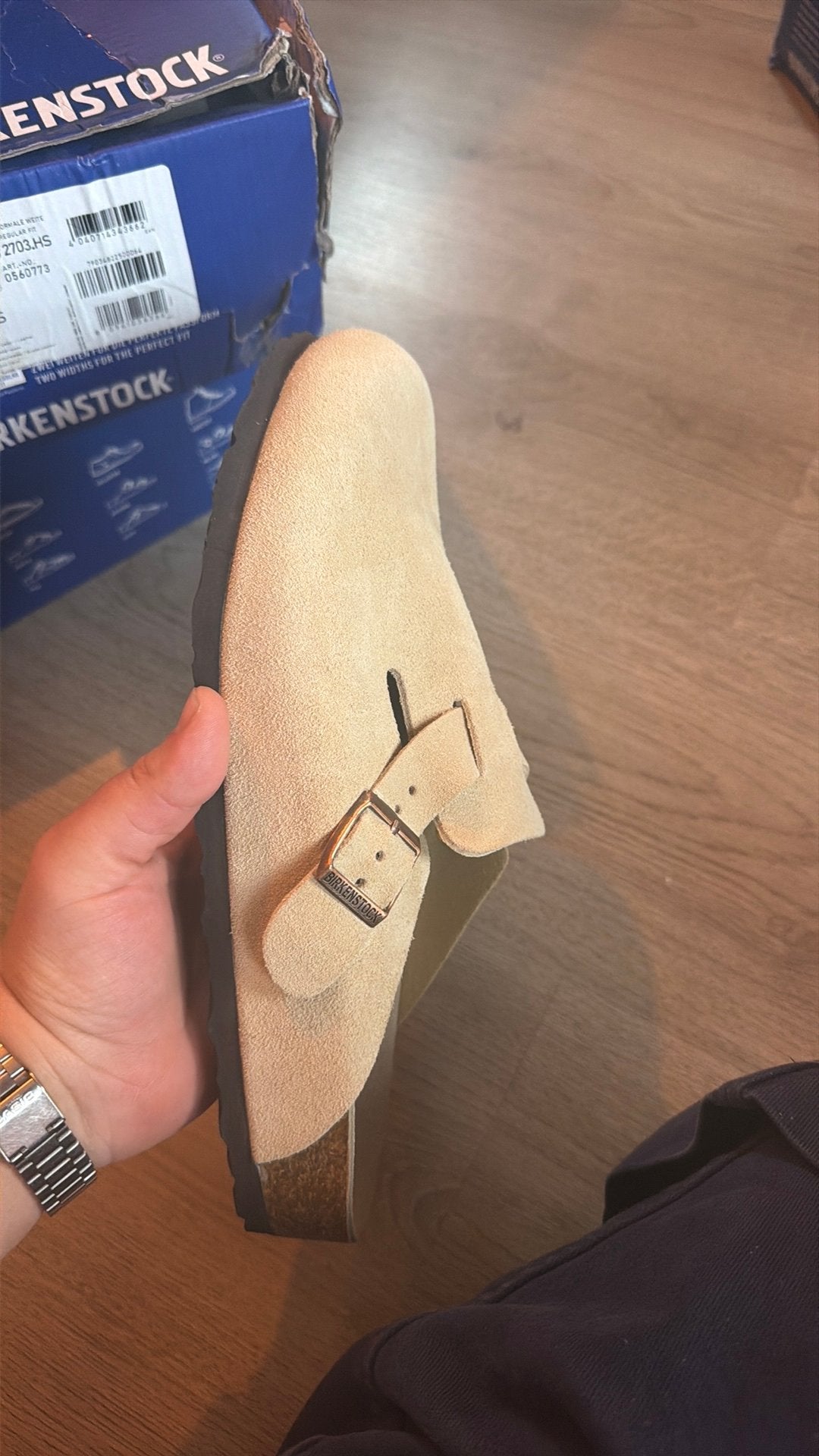Birkenstock boston sand maat 40, Ophalen of Verzenden, Zo goed als nieuw, Beige, Sandalen of Muiltjes