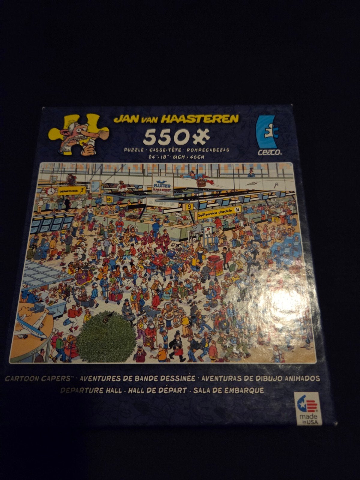 Jan van haasteren Ceaco USA puzzel Vertrekhal 550 stuks, Ophalen of Verzenden, 500 t/m 1500 stukjes, Zo goed als nieuw, Legpuzzel