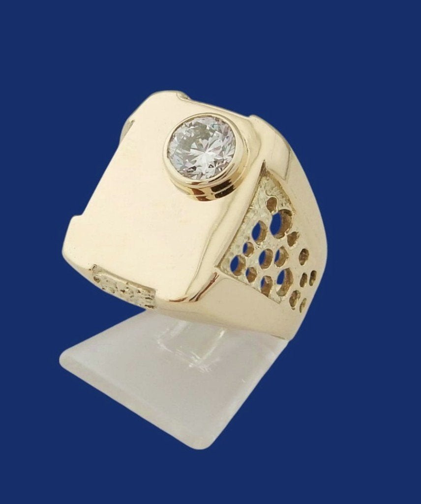 Zware 18 karaat Gouden Ring Herenring 0.75 crt Diamant, Jw, Verzenden, Heer, Nieuw