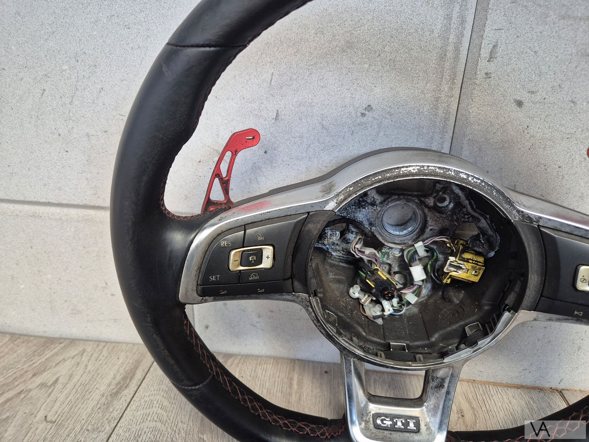 Stuur met airbag van VW Golf 7 GTI met flippers ZIE DE FOTOS, Auto-onderdelen, Besturing, Gebruikt, -, Volkswagen, -