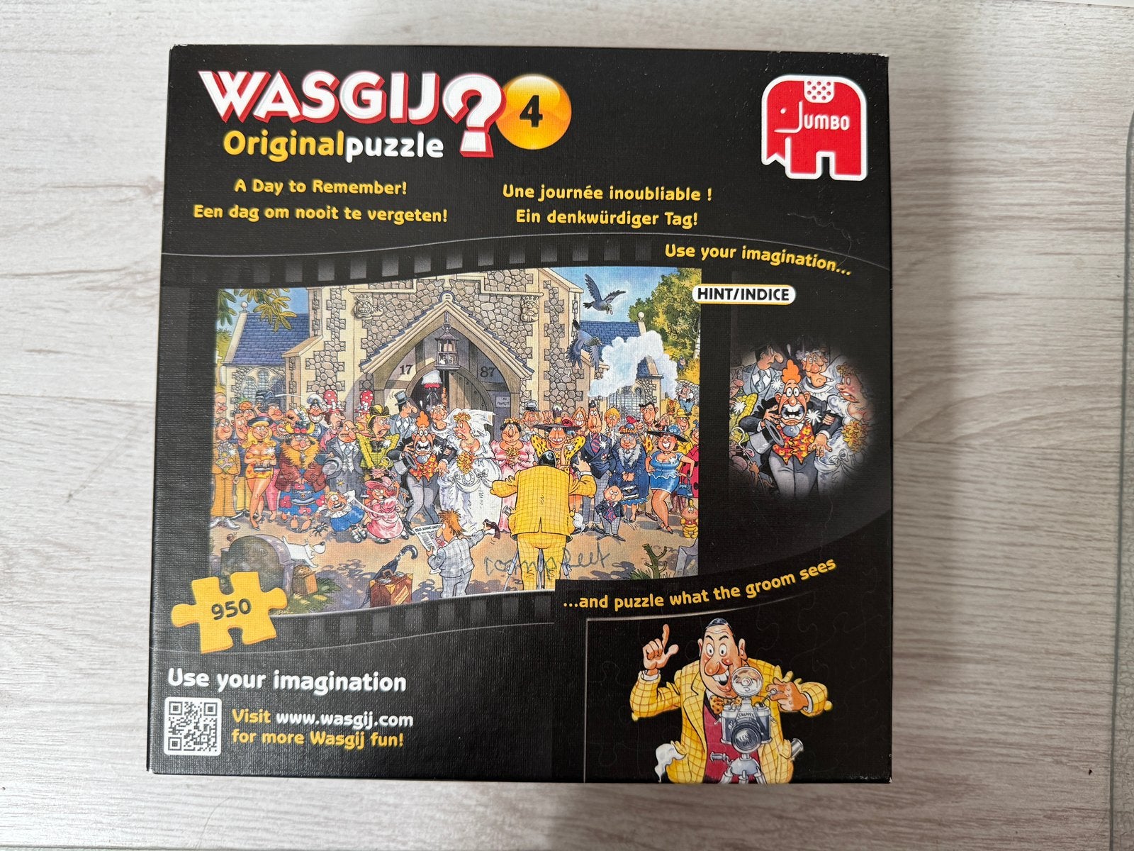 Wasgij puzzel 4 Een dag om nooit te vergeten, Ophalen of Verzenden, 500 t/m 1500 stukjes, Zo goed als nieuw