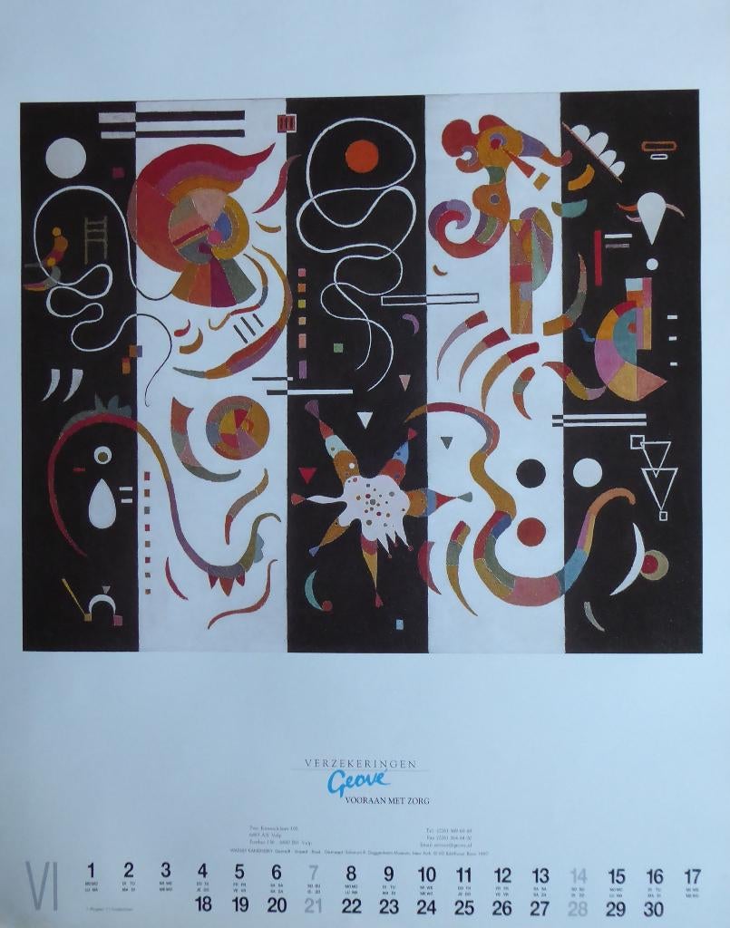 Striped - poster Wassily Kandinsky, Ophalen of Verzenden, Gebruikt, A1 t/m A3, Rechthoekig Liggend
