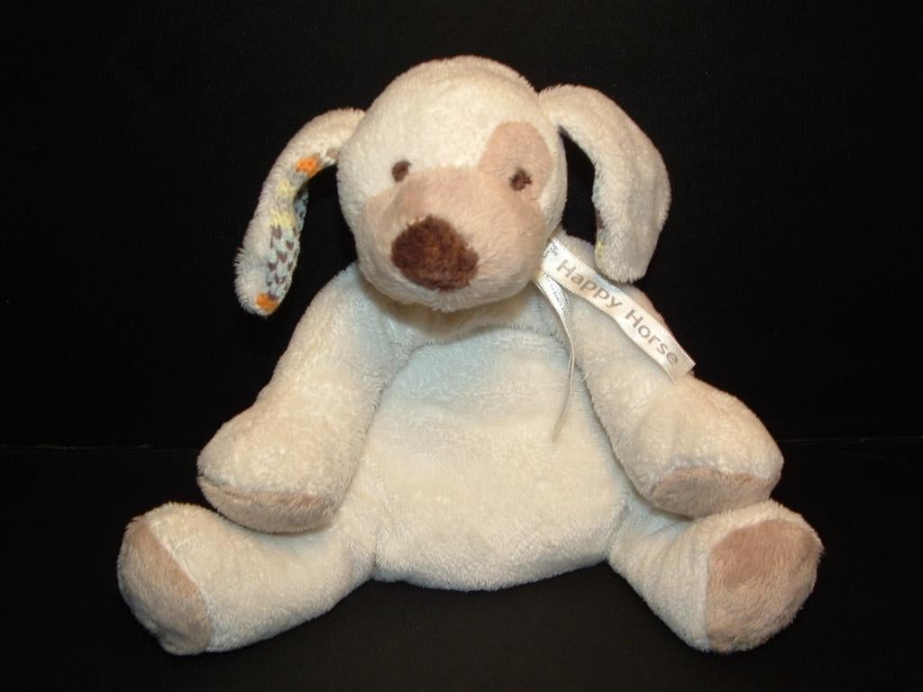 HAPPY HORSE HOND IVOORWITTE DOG DOODLE NR1 VELOU, Kinderen en Baby's, Speelgoed | Knuffels en Pluche, Ophalen of Verzenden, Nieuw