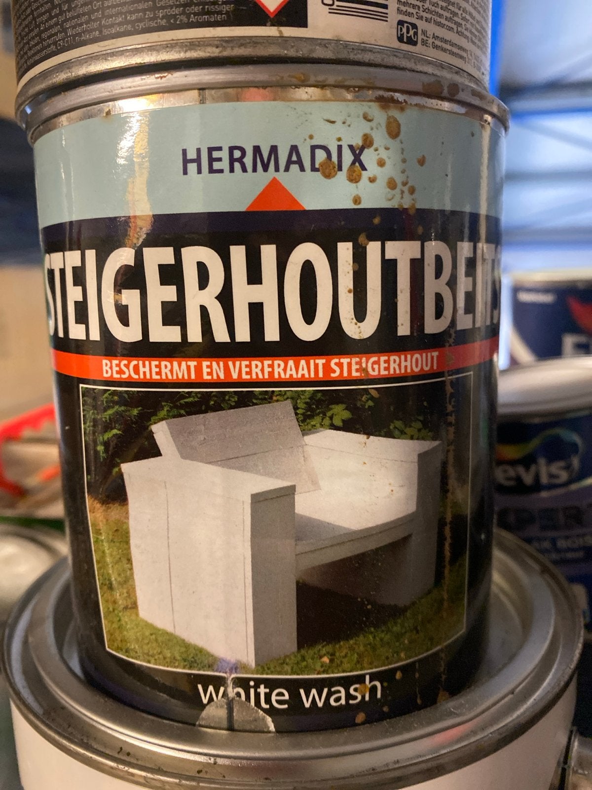 Hermadix Steigerhoutbeits White Wash - Nieuw, Tuin en Terras, Ophalen of Verzenden, Nieuw