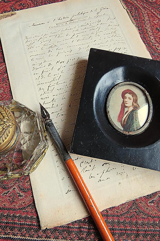 Antiek handgeschilderd miniatuurtje, door Beetham in 1841, Ophalen of Verzenden