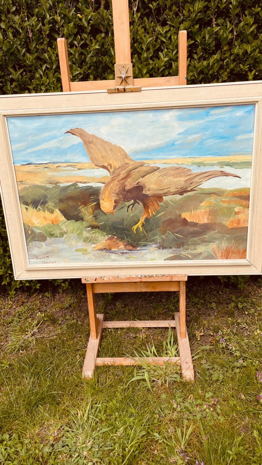Olieverfschilderij ( bruine kiekendief) van J.M. Godschalk, Antiek en Kunst, Kunst | Schilderijen | Klassiek, Ophalen