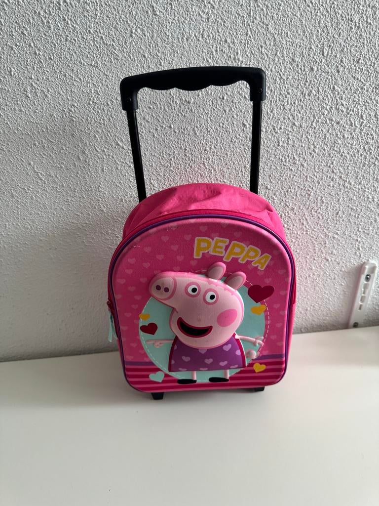 Peppa Pig roze reistas / logeerkoffer en rugtas, Gebruikt, Minder dan 40 cm, Minder dan 35 cm, Roze