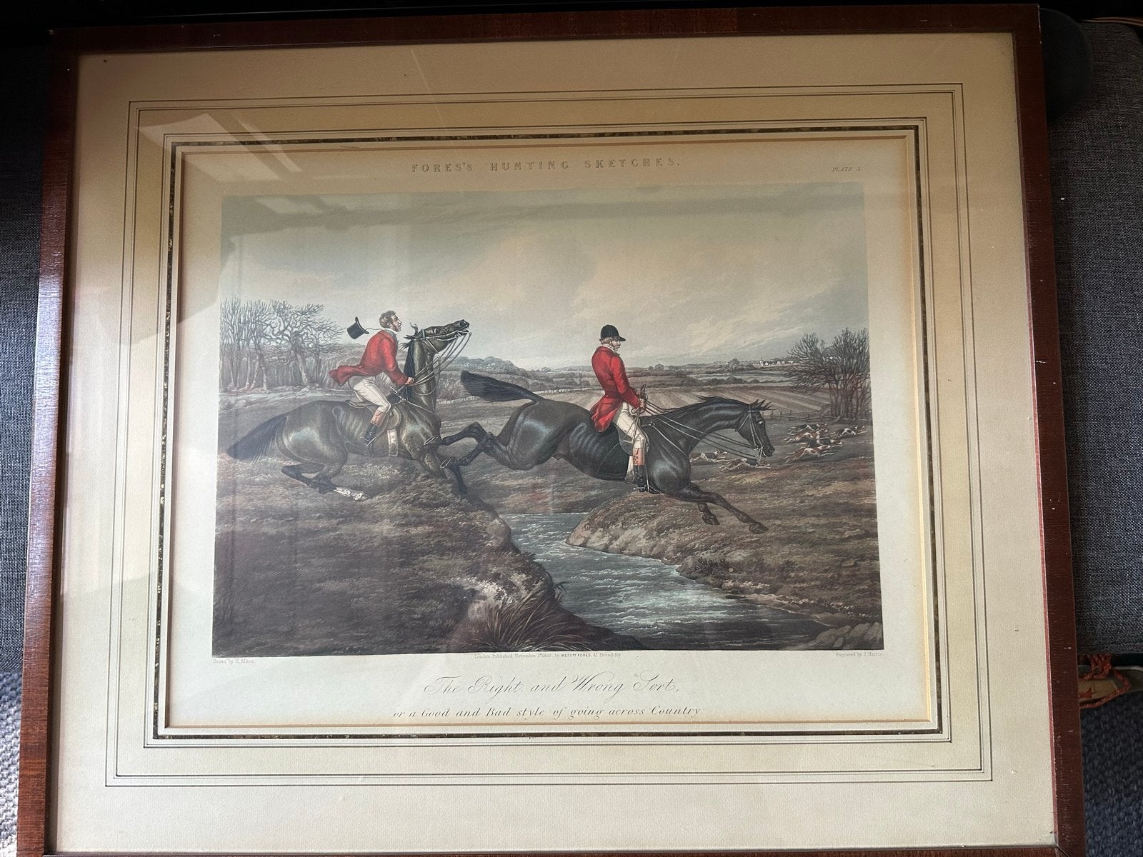 Antieke handgekleurde gravure: F.C. Turner - The Right and W, Antiek en Kunst, Ophalen, Handgekleurd, 1800 - 1899, Gravure
