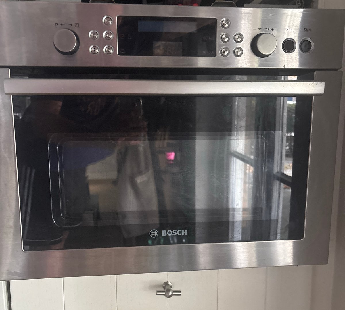 DEFECT Bosch Inbouw Combimagnetron - RVS, Ophalen, Combimagnetron, Gebruikt, Grill
