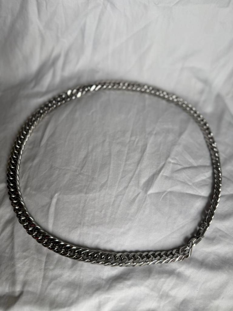 Stainless Steel Schakel Ketting (75CM), Ophalen of Verzenden, Zo goed als nieuw, Zilver, Overige materialen