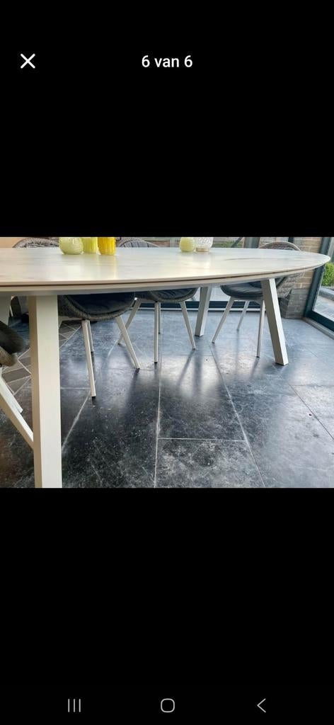 Ovale tuintafel keramische blad maat 2.4 op 1.35, Tuin en Terras, Ophalen of Verzenden, Serre