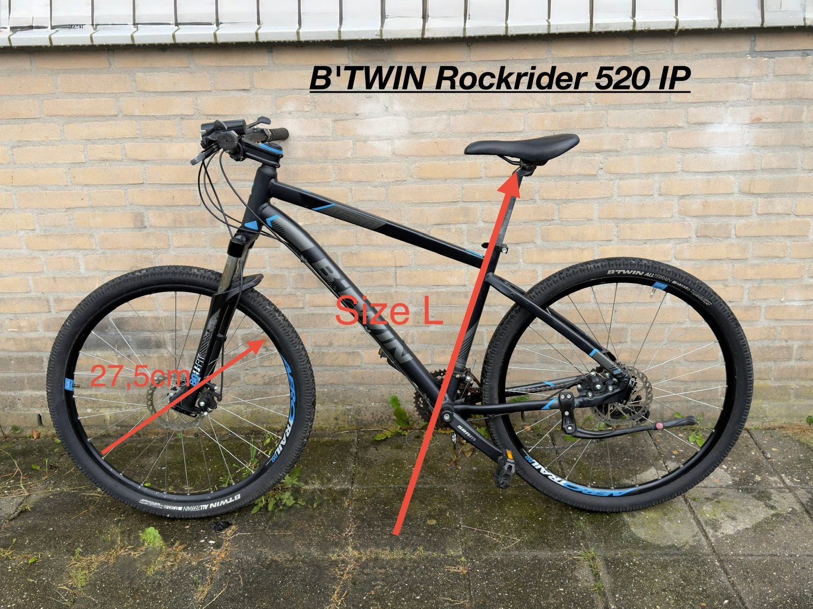 B'TWIN Rockrider 520 IP Mountainbike - Maat L, Fietsen en Brommers, Fietsen | Mountainbikes en ATB, Gebruikt, 57 cm of meer, Hardtail