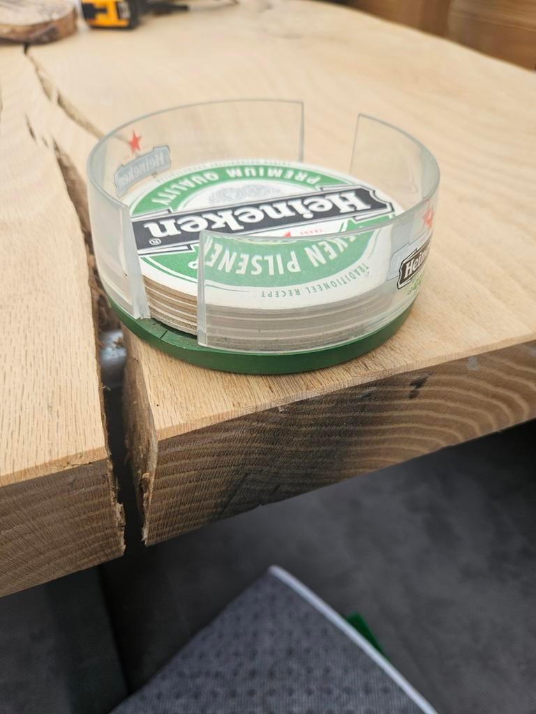 Heineken bierviltjes in houder, Ophalen of Verzenden