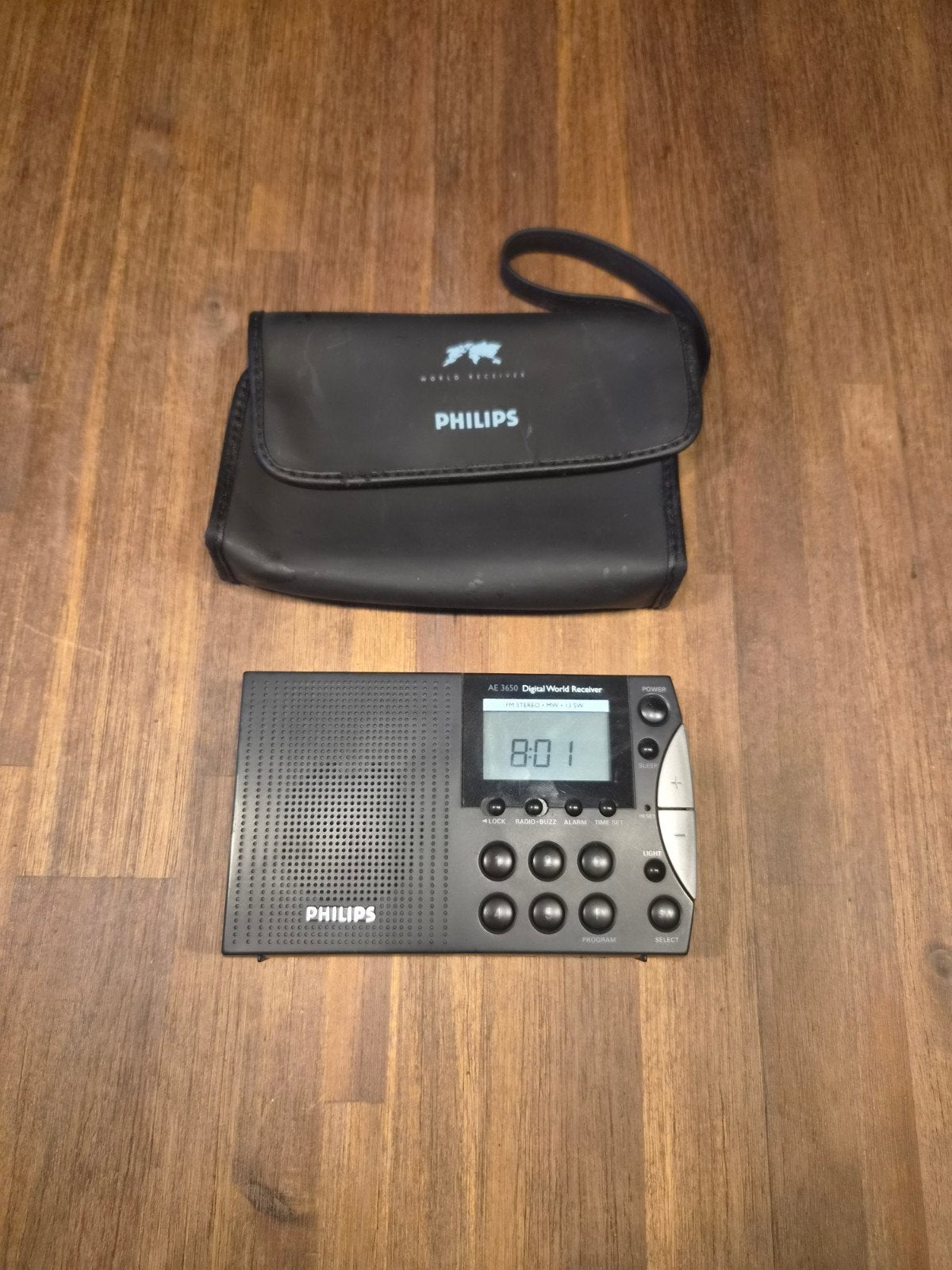 Philips AE 3650 Digital Wereld ontvanger met hoes, Ophalen of Verzenden, Gebruikt, Wereldontvanger