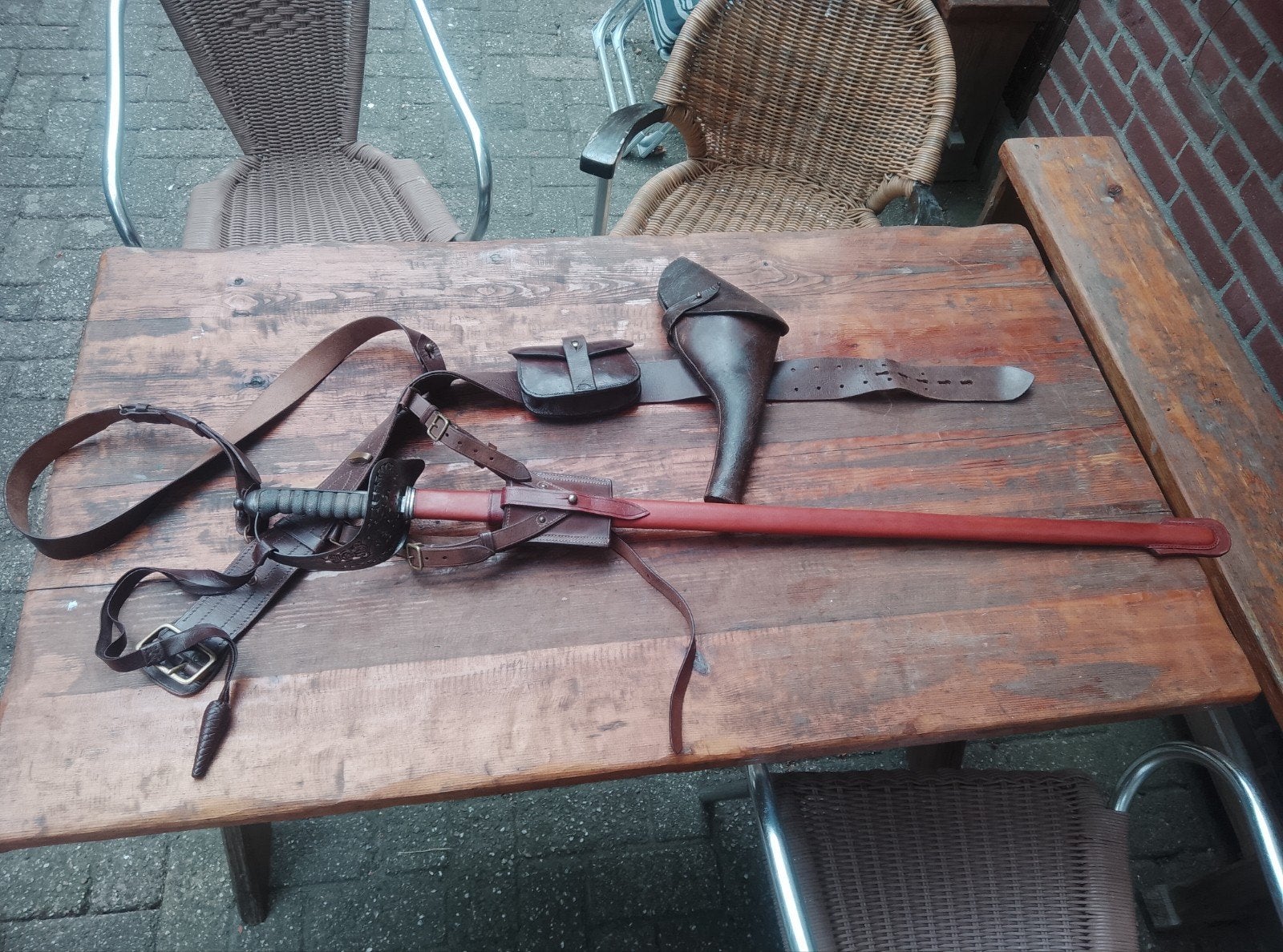 WO1 set holster Webley, ammopouch 1917, sabel king Albert, Verzamelen, Militaria | Tweede Wereldoorlog, Ophalen of Verzenden, Landmacht