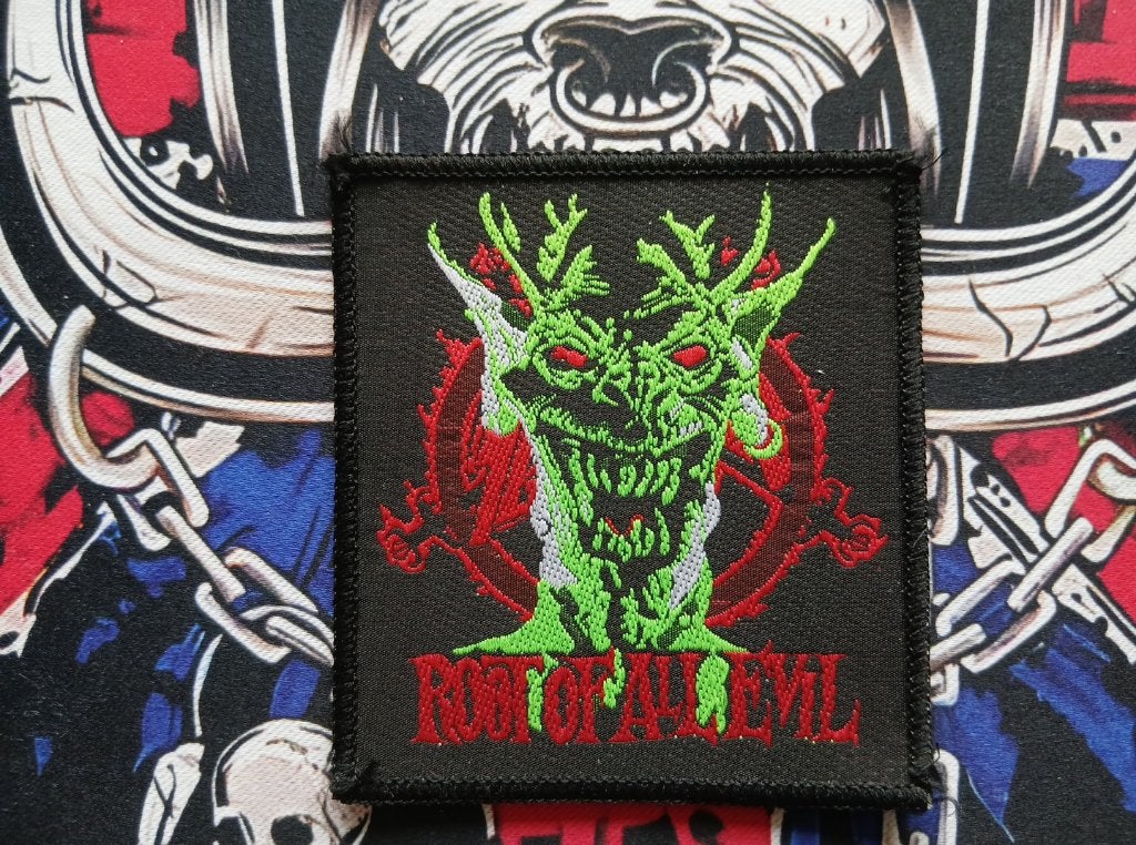 Slayer zeldzame vintage 1988 patch 65 root of all evil metal, Verzamelen, Ophalen of Verzenden, Nieuw, Kleding
