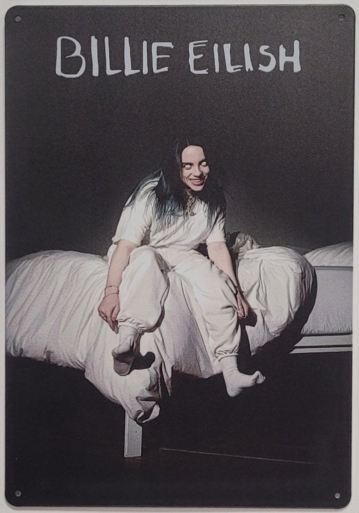 Billie Eilish when we all fall asleep reclamebord van metaal, Info@deconoord.nl, Deco Noord, Nieuw, Ophalen of Verzenden
