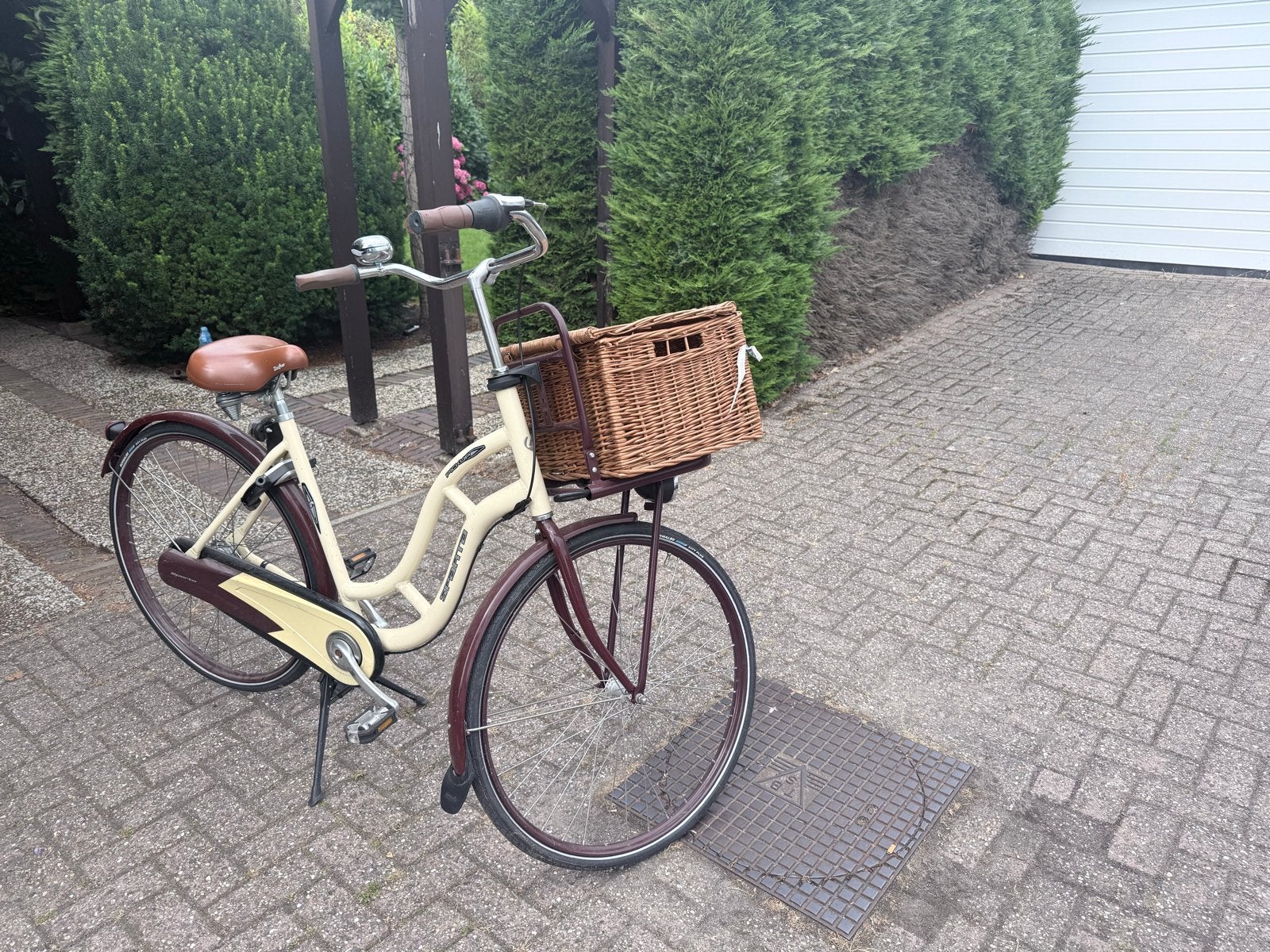 Damesfiets met lage instap en mandje, Fietsen en Brommers, Fietsen | Dames | Damesfietsen, Terugtraprem, 50 tot 53 cm, Ophalen
