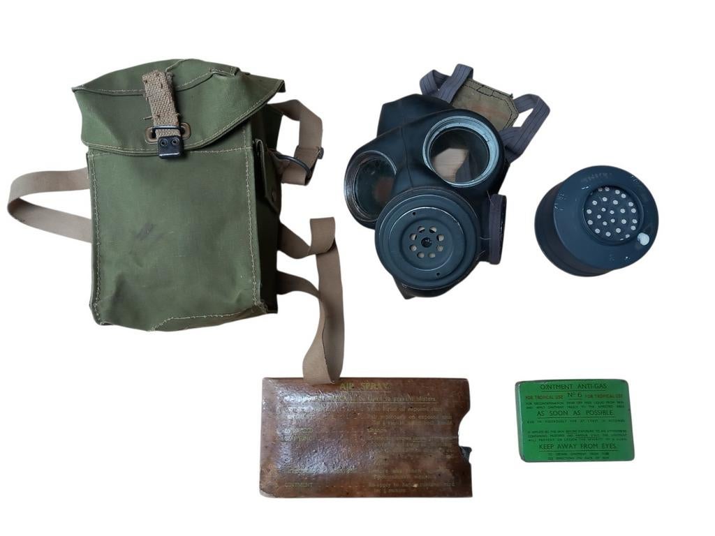 Compleet Engels gasmasker WO2, Verzamelen, Militaria | Tweede Wereldoorlog, Ophalen of Verzenden, Engeland, Overige typen