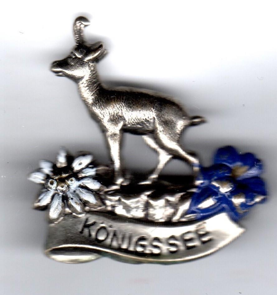 BROCHE KÖNIGSSEE STEENBOK EDELWEISS BEIEREN (A6), Ophalen of Verzenden, Gebruikt, Overige onderwerpen