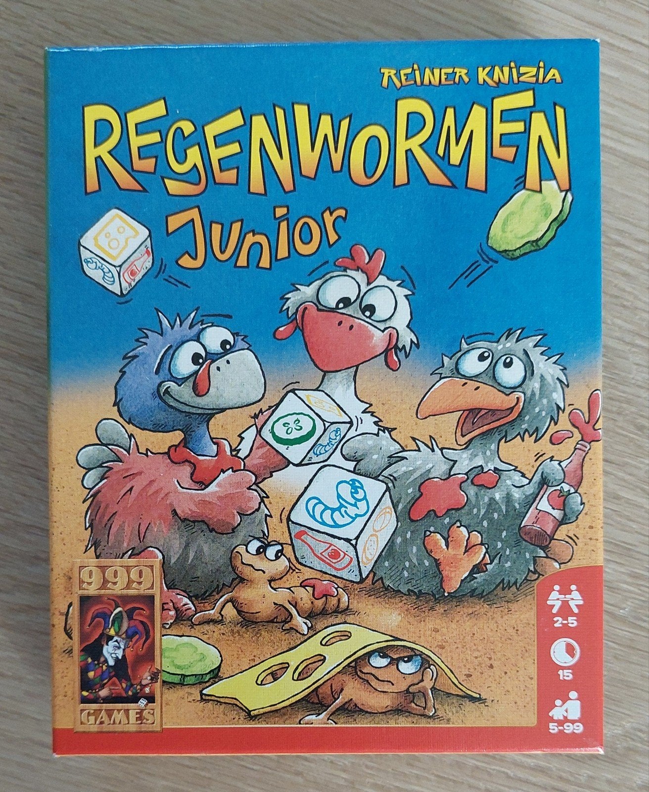 Regenwormen Junior - Leuk dobbelspel voor kinderen, Een of twee spelers, Ophalen of Verzenden, Zo goed als nieuw, 999 Games