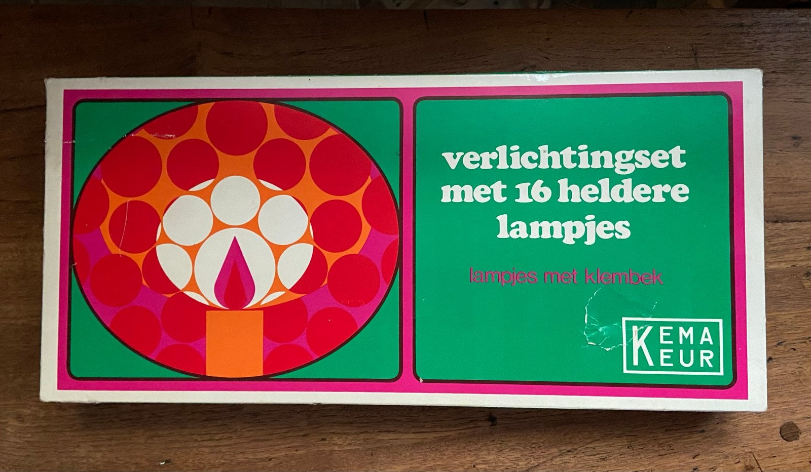 Vintage KEMA KEUR Verlichtingsset met 16 lampjes, Wit, Overige merken, Gebruikt, Kunststof